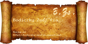 Bodiczky Zsófia névjegykártya